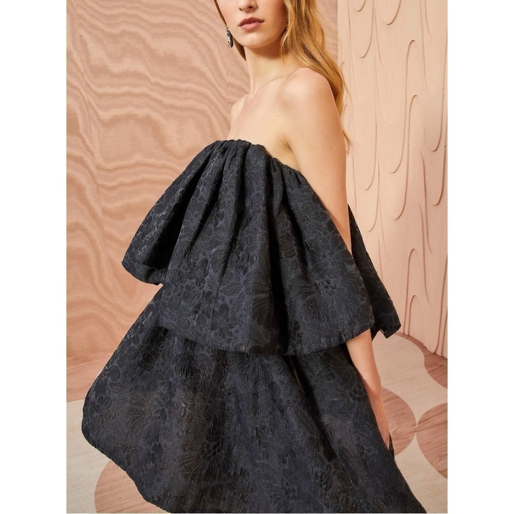NWT Ulla Johnson Mini Silk-Blend Strapless Black Oui Dress - Picture 4 of 8